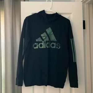 Adidas boys long sleeve hooded tee